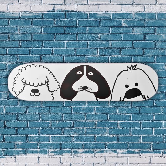 Niedlicher Cartoon Hund Spielerisches Design Skateboard