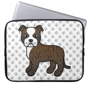 Niedlicher Cartoon-Hund und Pfoten aus weißem Staf Laptopschutzhülle