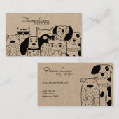 Niedlicher Cartoon Hunde & Katzen Sitzplatz Visitenkarte (Vorne/Hinten)