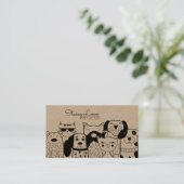 Niedlicher Cartoon Hunde & Katzen Sitzplatz Visitenkarte (Stehend Vorderseite)