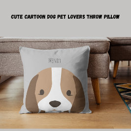 Niedlicher Cartoon Hunde Liebhaber Kissen werfen