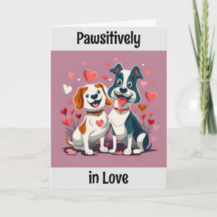 Niedlicher Cartoon Hunde Valentinstag Karte