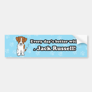 Niedlicher Cartoon-HundeJack-Russell-Autoaufkleber Autoaufkleber