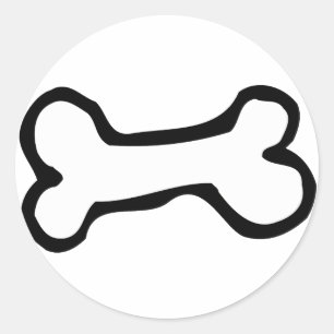 Niedlicher Cartoon-Hundeknochen Runder Aufkleber