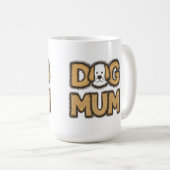 Niedlicher Cartoon-Hundelmutter-Tag Kaffeetasse (VorderseiteRechts)