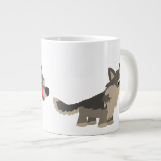 Niedlicher Cartoon Hungerfestungen Wolf Jumbo Tass Jumbo-Tasse