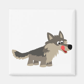 Niedlicher Cartoon Hungerfestungen Wolf Magnet