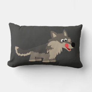 Niedlicher Cartoon Hungerfestungen Wolf Pillow Lendenkissen