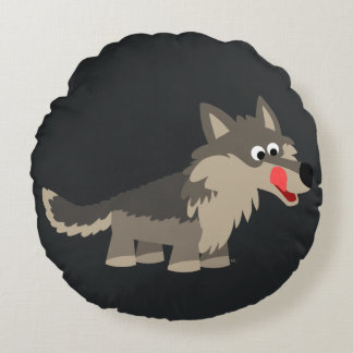 Niedlicher Cartoon Hungerfestungen Wolf Rundkissen Rundes Kissen