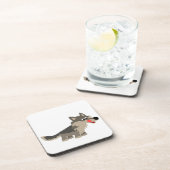 Niedlicher Cartoon Hungerfestungen Wolf Untersetze Untersetzer (Rechte Seite)