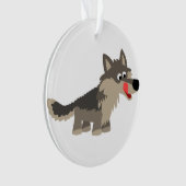Niedlicher Cartoon Hungerwolf Akryler Ornament (Vorderseite)