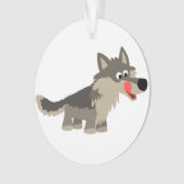 Niedlicher Cartoon Hungerwolf Akryler Ornament (Vorderseite)