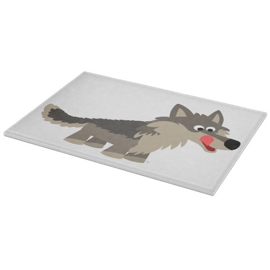 Niedlicher Cartoon Hungerwolf-Cutting Board Schneidebrett (Ecke)