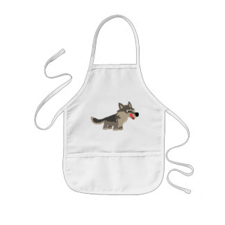 Niedlicher Cartoon Hungerwolf Kinder Kochen Schürz Kinderschürze