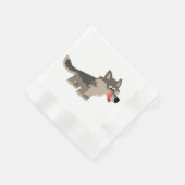 Niedlicher Cartoon Hungerwolf Paper Napkins Serviette (Ecke)