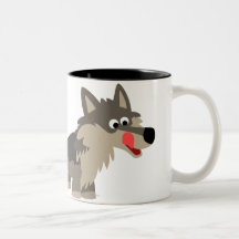 Niedlicher Cartoon-hungrige Wolf-Tasse