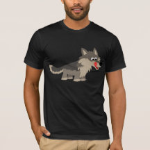 Niedlicher Cartoon-hungriger Wolf-T - Shirt