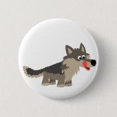 Niedlicher Cartoon-hungriges Wolf-Knopf-Abzeichen Button (Vorderseite)