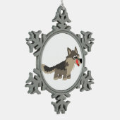 Niedlicher Cartoon Hungry Wolf Pewter Ornament (Links)