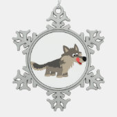 Niedlicher Cartoon Hungry Wolf Pewter Ornament (Vorderseite)
