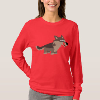 Niedlicher Cartoon Hungry Wolf WomenT-Shirt T-Shirt