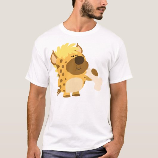 Niedlicher Cartoon Hyena bricht Knochen Kinder T - T-Shirt (Vorderseite)