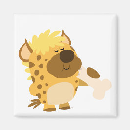 Niedlicher Cartoon Hyena bricht Knochenmagnet Magnet