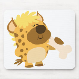 Niedlicher Cartoon Hyena bricht Knochenmousepad Mousepad