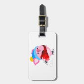 Niedlicher Cartoon Ice Skaten Pig Gepäckstück Gepäckanhänger (Vorderseite vertikal)