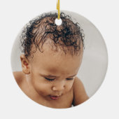 Niedlicher Cartoon Igel Baby's First Christmas Fot Keramik Ornament (Hinten)