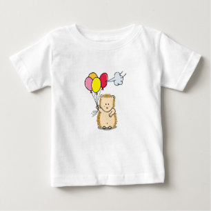 Niedlicher Cartoon-Igel, der bunte Ballone hält Baby T-shirt