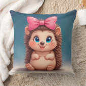Niedlicher Cartoon Igel mit rosa Bow Kissen (Decke)