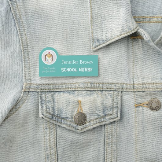 Niedlicher Cartoon Igel Nurname Tag Namensschild (Beispiel)