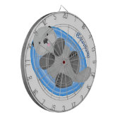 Niedlicher Cartoon-Illustrator Dartscheibe (Vorderseite Links)