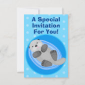 Niedlicher Cartoon-Illustrator Einladung (Rückseite)