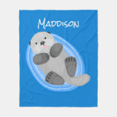 Niedlicher Cartoon-Illustrator Fleecedecke (Vorderseite)