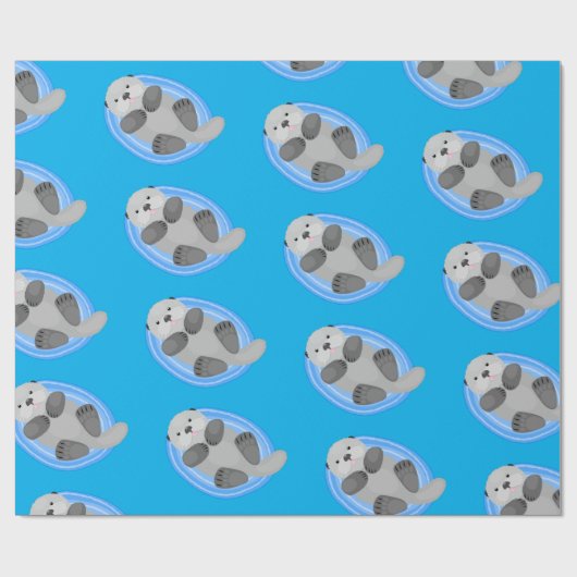 Niedlicher Cartoon-Illustrator Geschenkpapier (Flach)