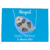 Niedlicher Cartoon-Illustrator Große Geschenktüte (Rückseite)