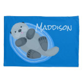 Niedlicher Cartoon-Illustrator Kissenbezug (Rückseite)