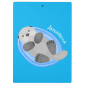 Niedlicher Cartoon-Illustrator Klemmbrett (Rückseite)