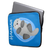 Niedlicher Cartoon-Illustrator Laptopschutzhülle (Vorderseite Links)