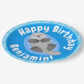 Niedlicher Cartoon-Illustrator Pappteller (Schrägansicht)