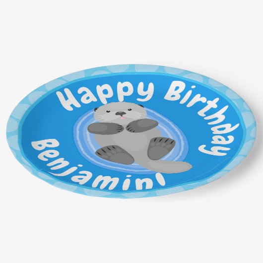 Niedlicher Cartoon-Illustrator Pappteller (Schrägansicht)