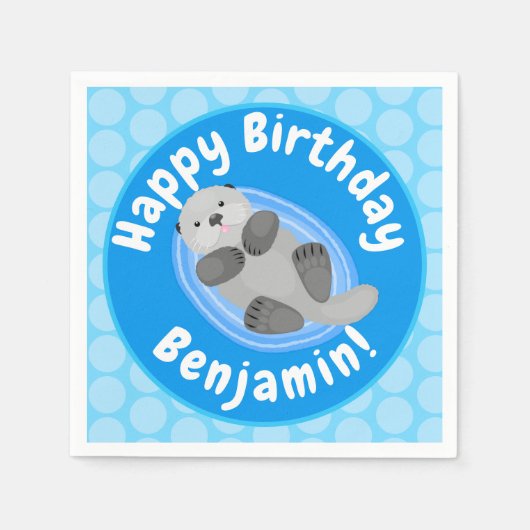 Niedlicher Cartoon-Illustrator Serviette (Vorderseite)