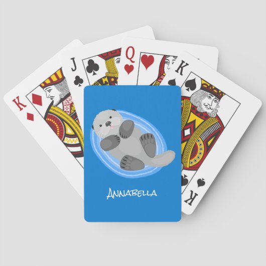 Niedlicher Cartoon-Illustrator Spielkarten (Rückseite)