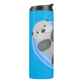 Niedlicher Cartoon-Illustrator Thermosbecher (Nach links gedreht)