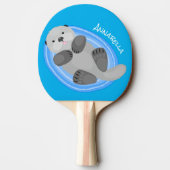 Niedlicher Cartoon-Illustrator Tischtennis Schläger (Rückseite)