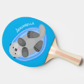 Niedlicher Cartoon-Illustrator Tischtennis Schläger (Seitenansicht)