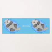 Niedlicher Cartoon-Illustrator Yogamatte (Rückseite (Horizontal))