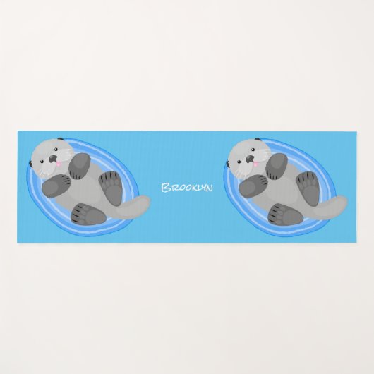 Niedlicher Cartoon-Illustrator Yogamatte (Vorderseite (Horizontal))